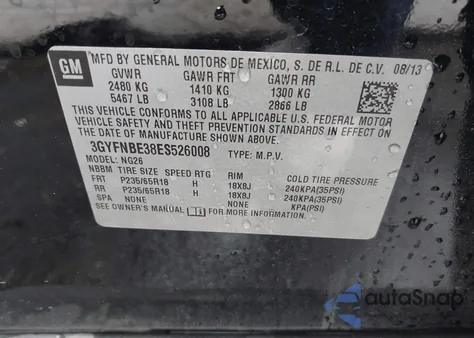 2014 Cadillac Srx Luxury Collection from USA, damaged, VIN 3GYFNBE38ES526008